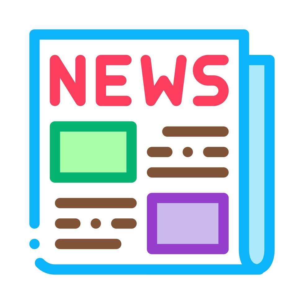 News Newspaper Icon Vector Outline Illustration