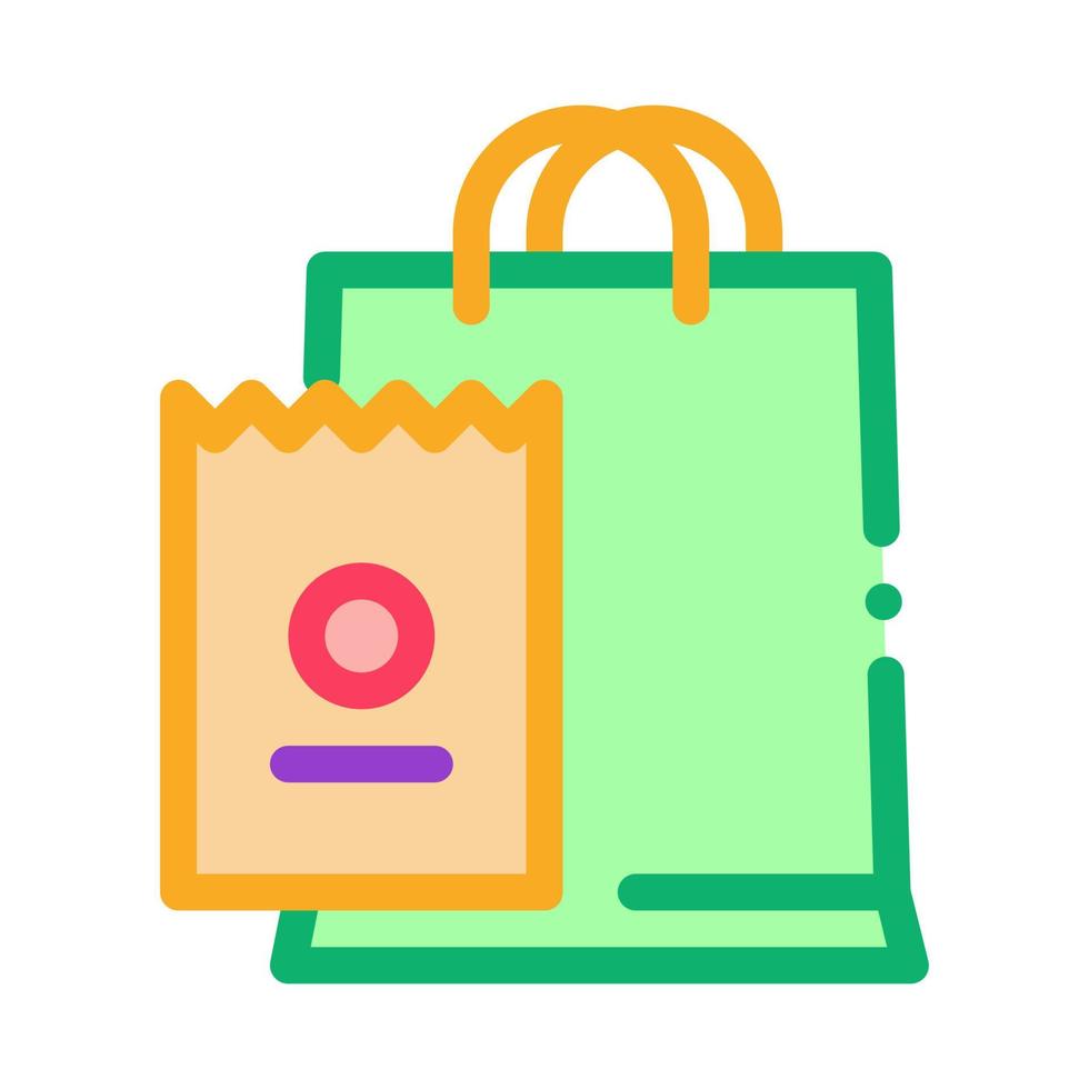 Bag And Receipt Icon Vector Outline Illustration 17581744 Vector Art at ...