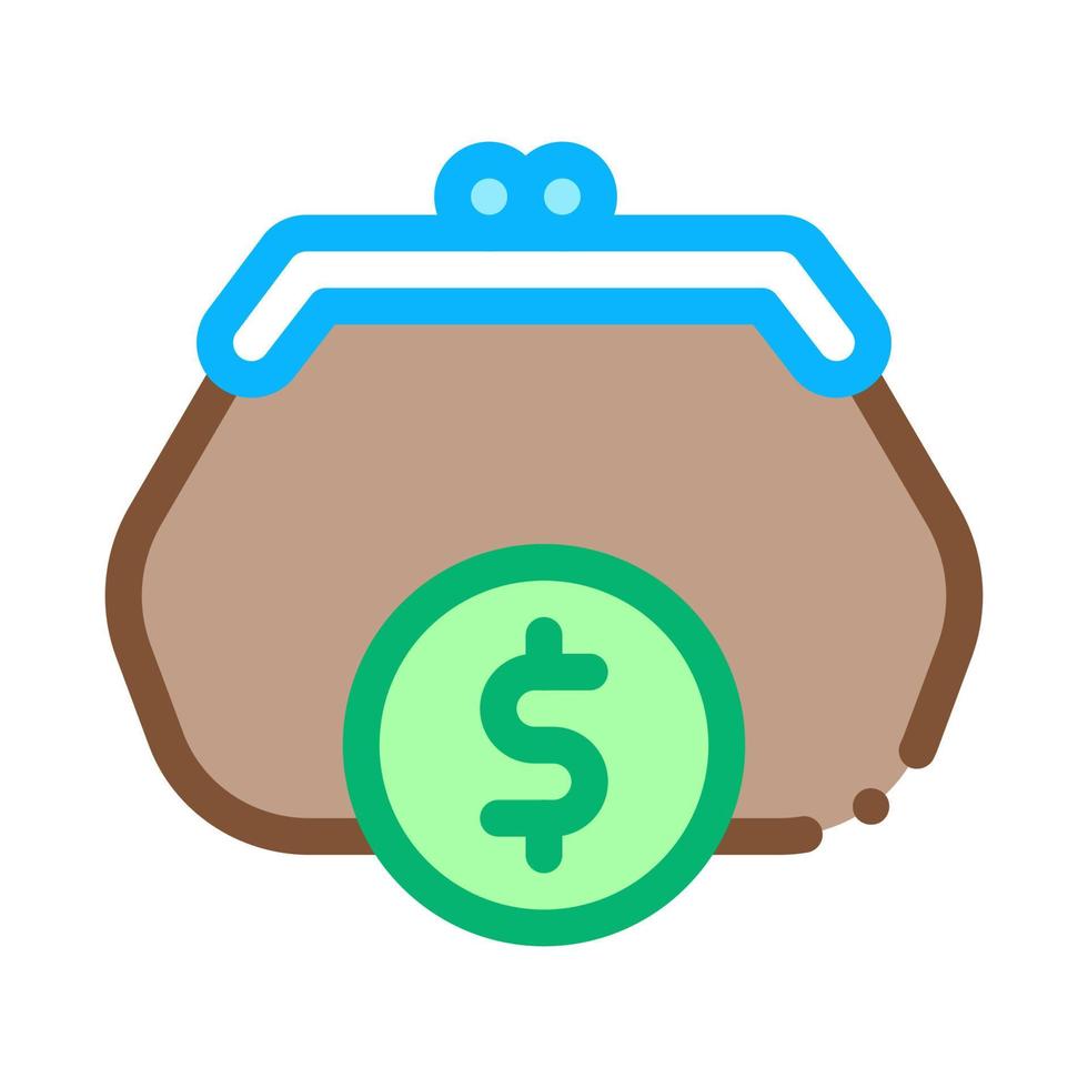 Wallet Coin Money Icon Vector Outline Illustration