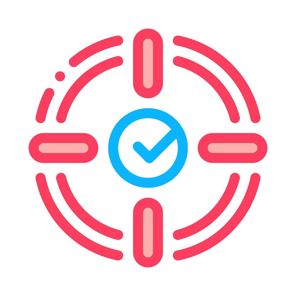 Target Check Mark Icon Vector Outline Illustration