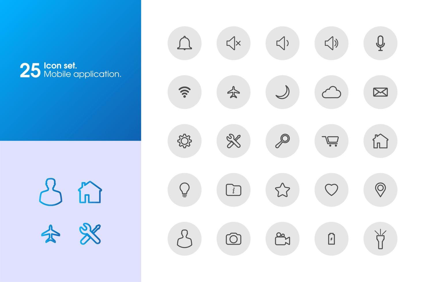 Icon set multi colored button in flat style. vector