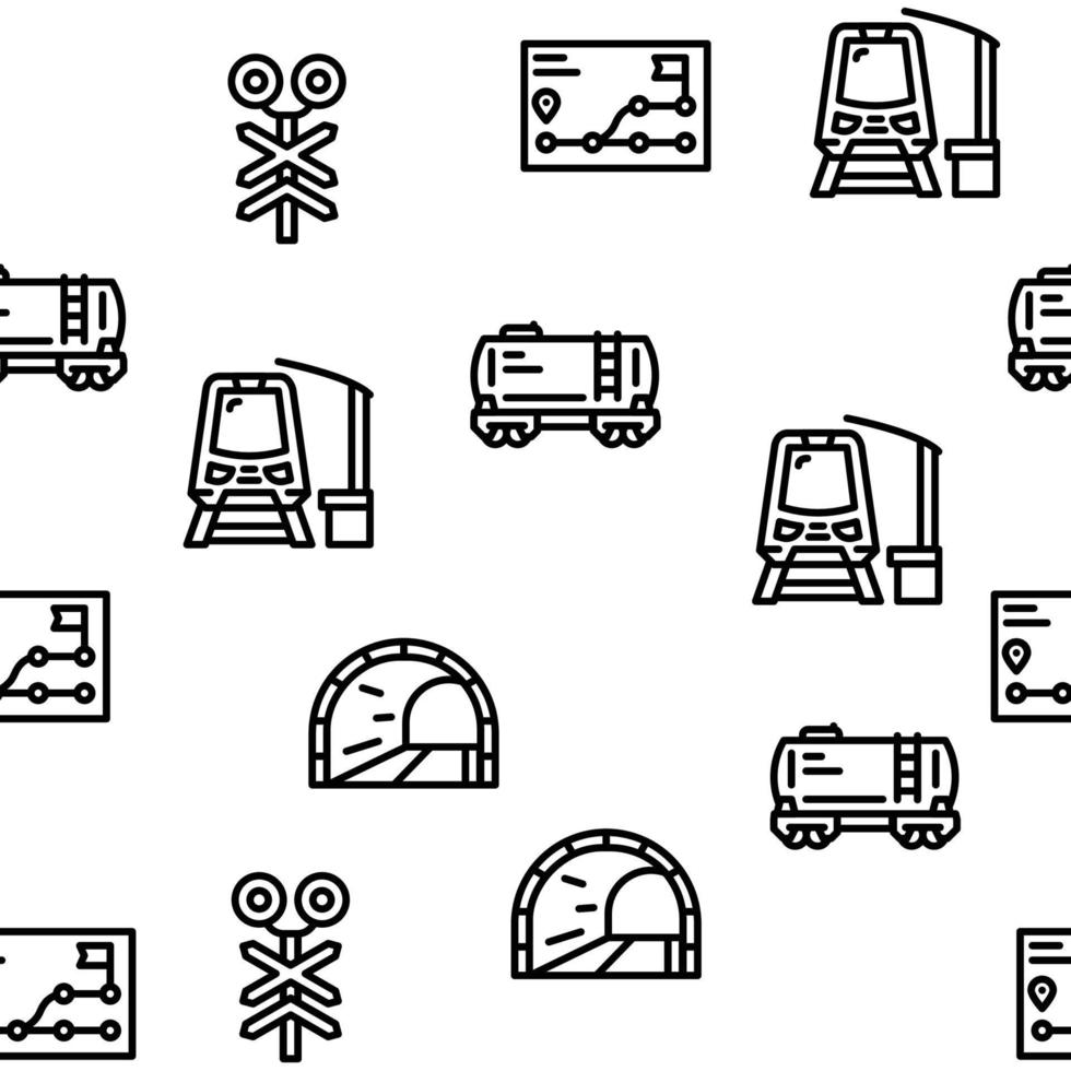 Railway Train Transportation Vector Seamless Pattern