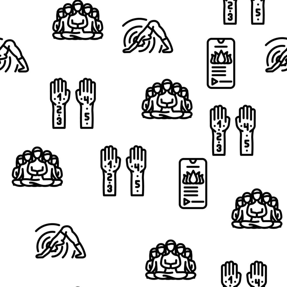 Meditation Wellness Occupation Vector Seamless Pattern