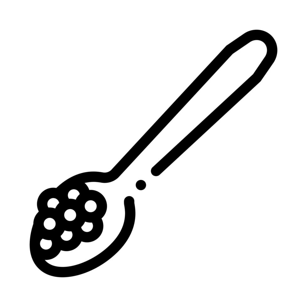 Caviar On Spoon Icon Vector Outline Illustration