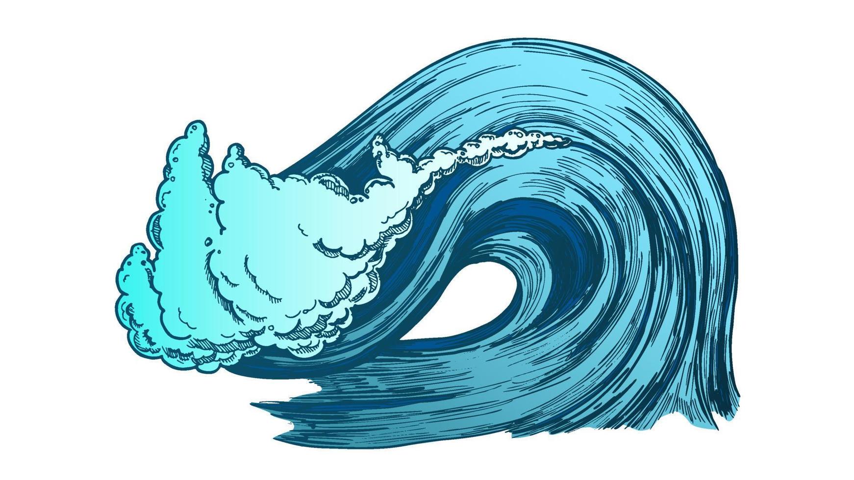 Color Breaking Atlantic Ocean Marine Wave Storm Vector