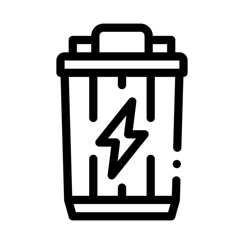 Lightning Battery Icon Vector Outline Illustration