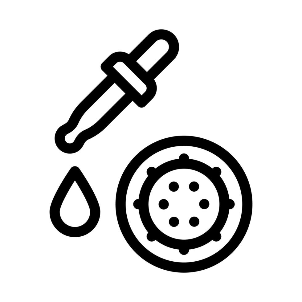 Pipette Microbe Icon Vector Outline Illustration