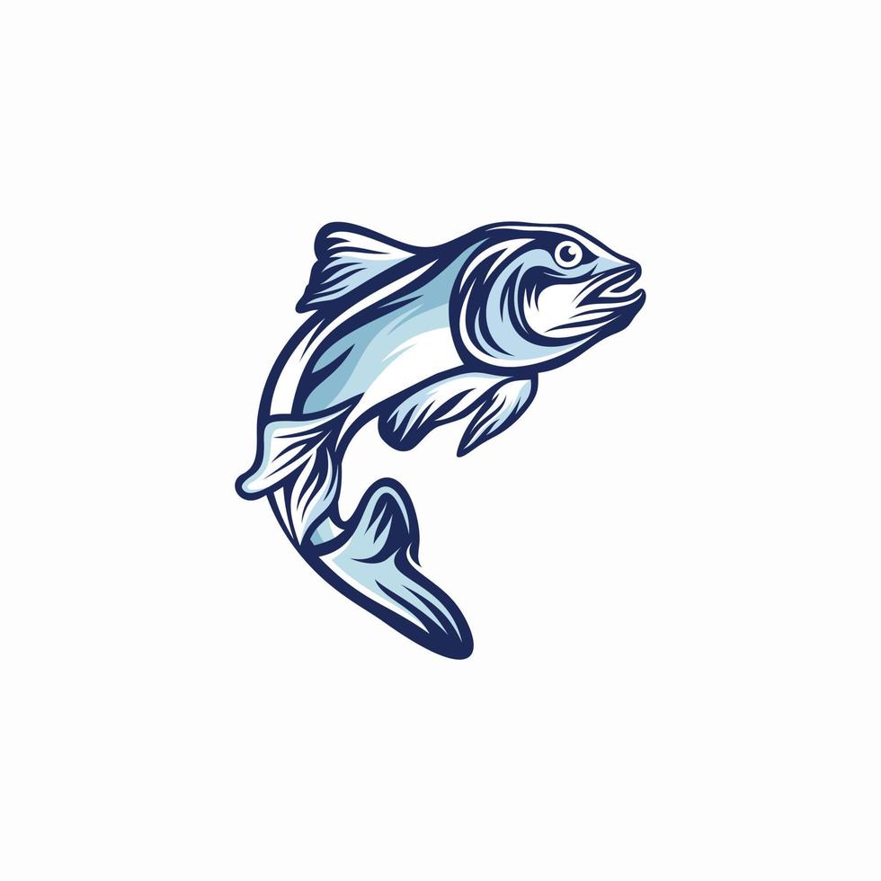 Vector fish logo design template