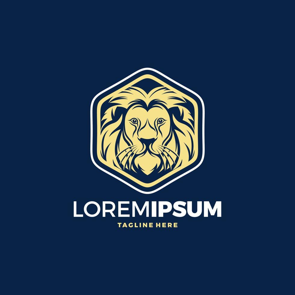 Vector lion head logo design