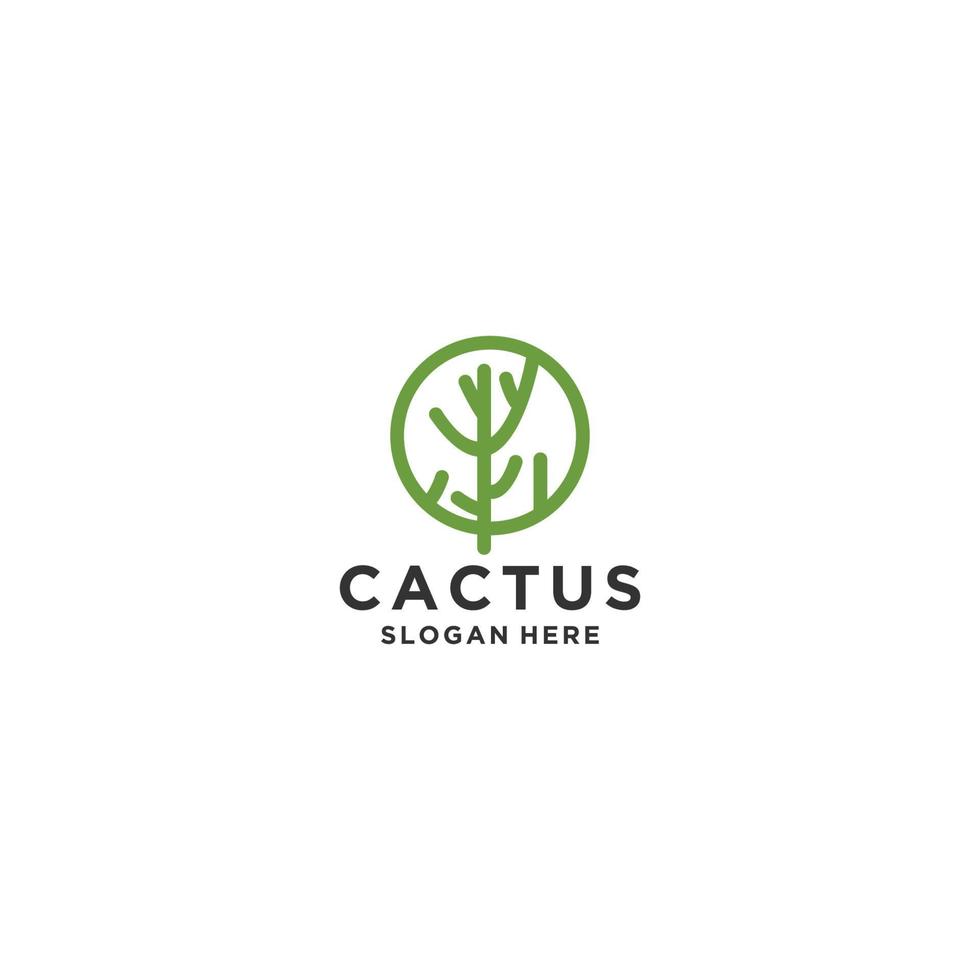 plantilla de diseño de icono de vector de logotipo de cactus