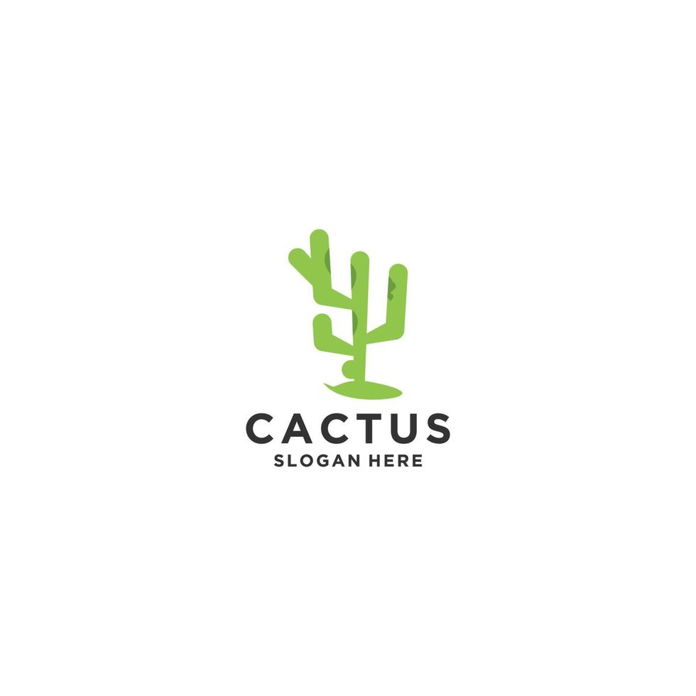 plantilla de diseño de icono de vector de logotipo de cactus