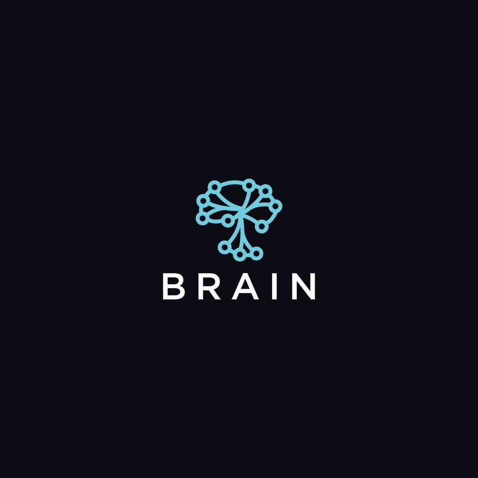 Brain logo design template. Vector technology