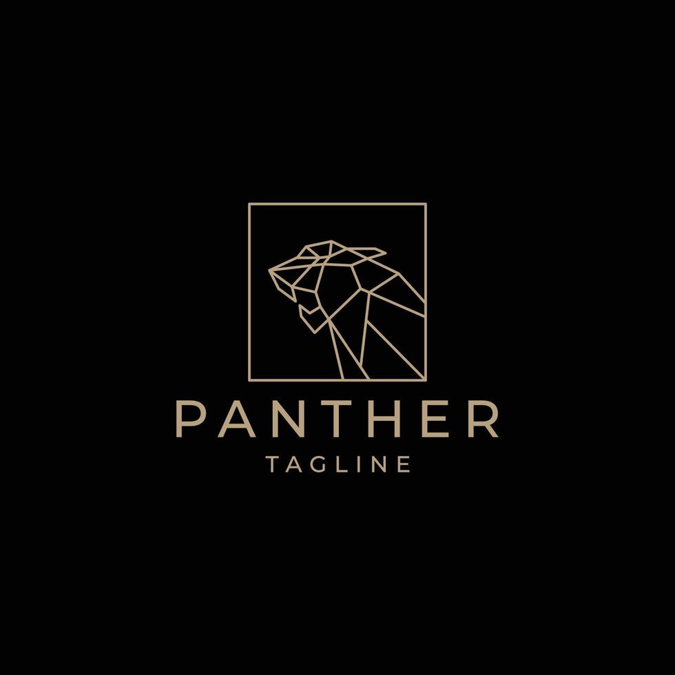 Panther head geometric logo icon design template vector