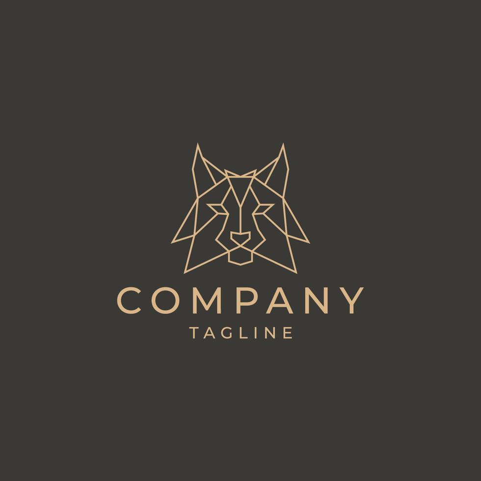 Lynx head geometric logo icon design template vector