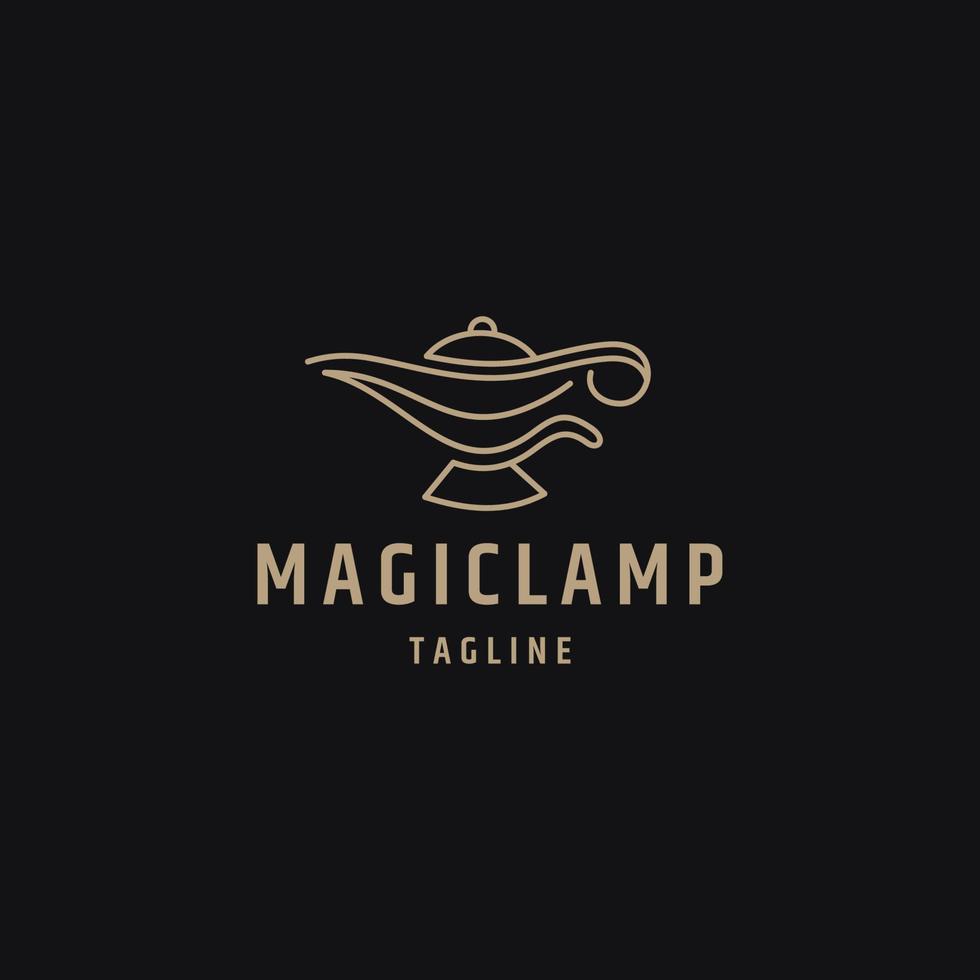 Magic lamp logo design vector