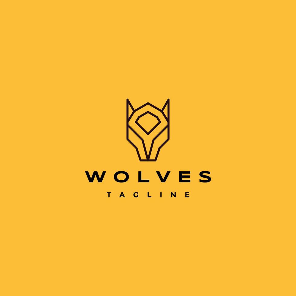 Wolf logo design icon template vector