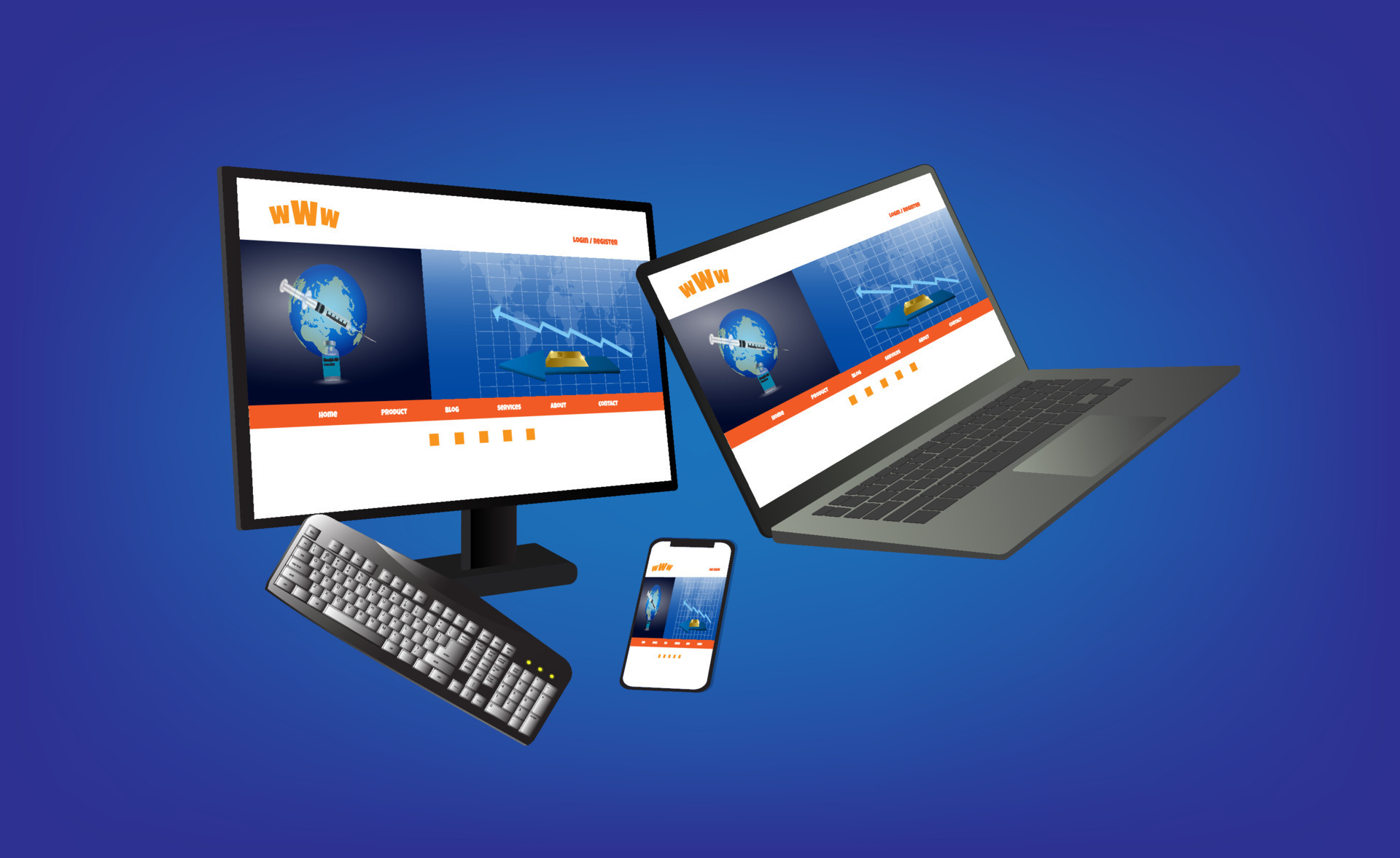 connection display device website laptop pc 17582111 Vector