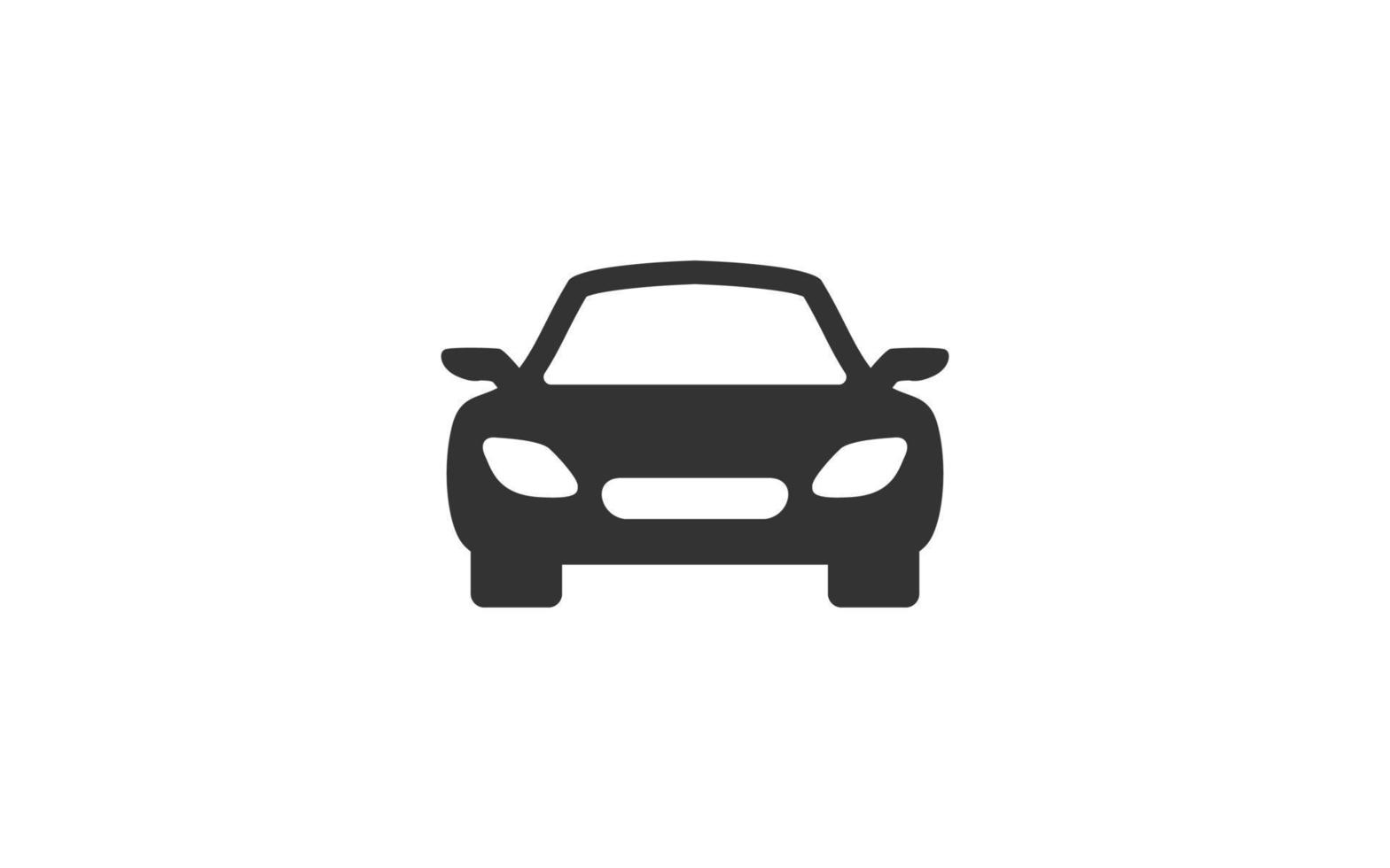 CAR front view icon logo for template vector with black color.