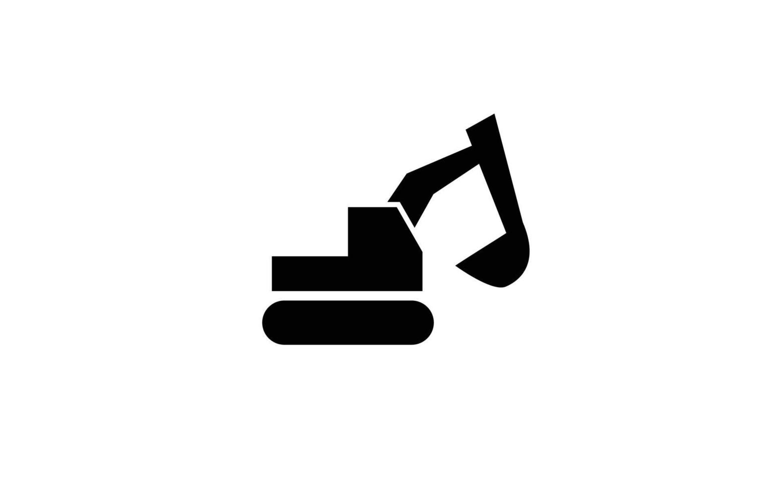 logotipo de icono de equipo de excavadora para vector de plantilla con color negro.