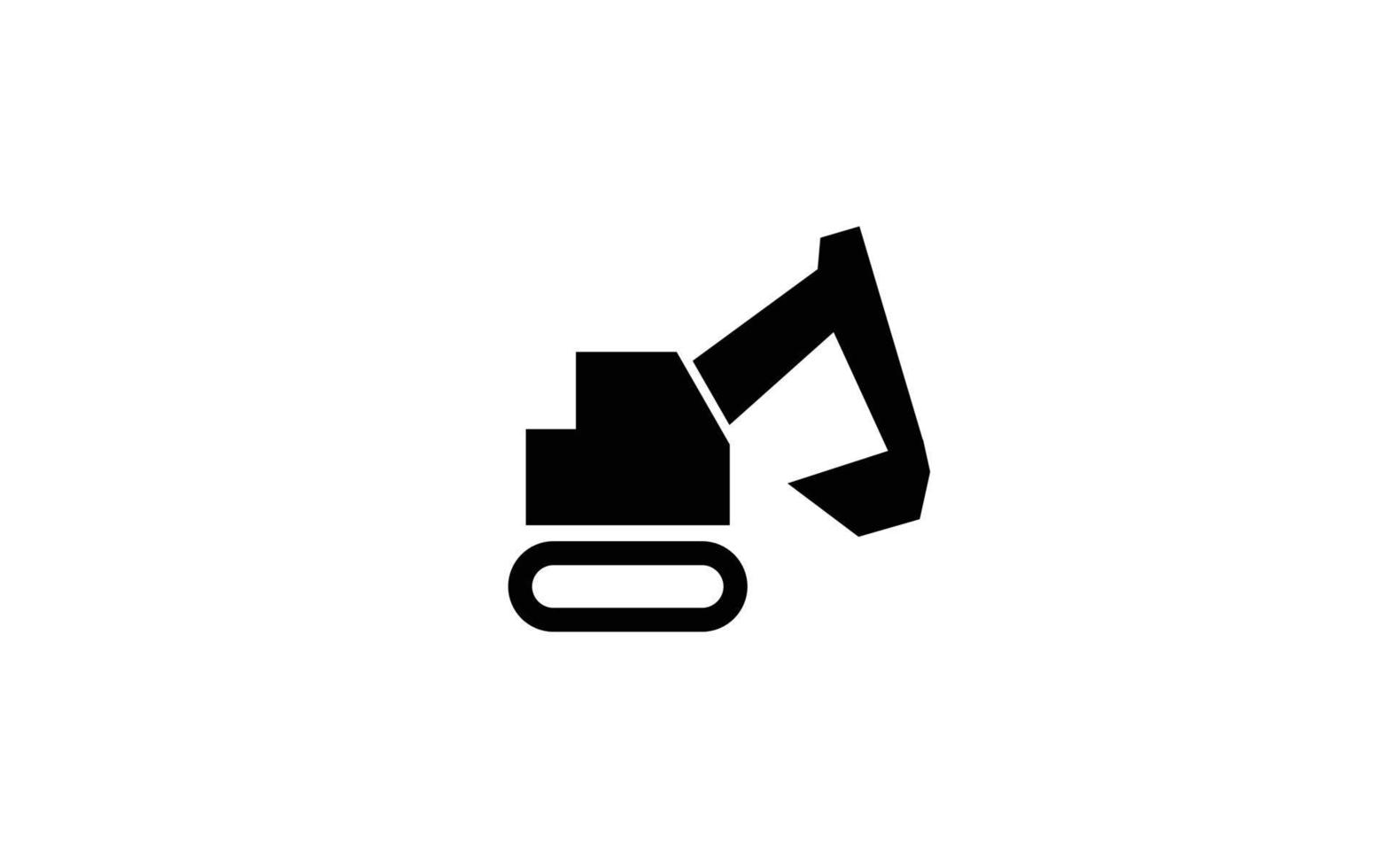 EXCAVATOR EQUIPMENT icon logo for template vector with black color.