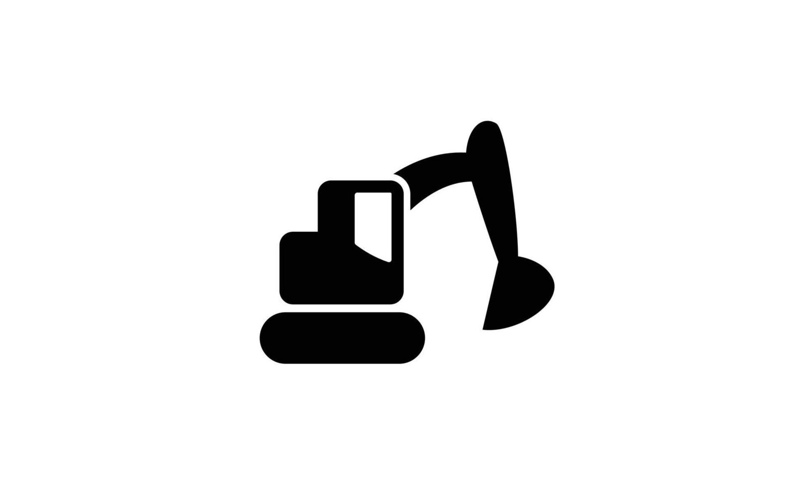 logotipo de icono de equipo de excavadora para vector de plantilla con color negro.