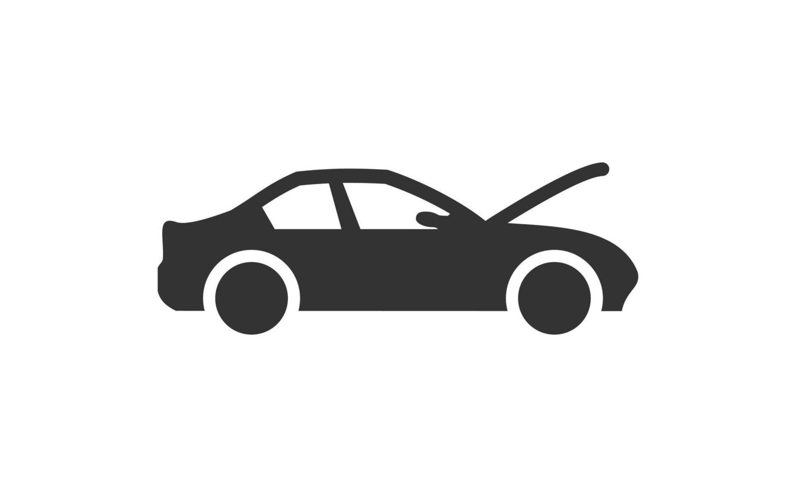 logotipo de icono de coche roto para vector de plantilla con color negro.