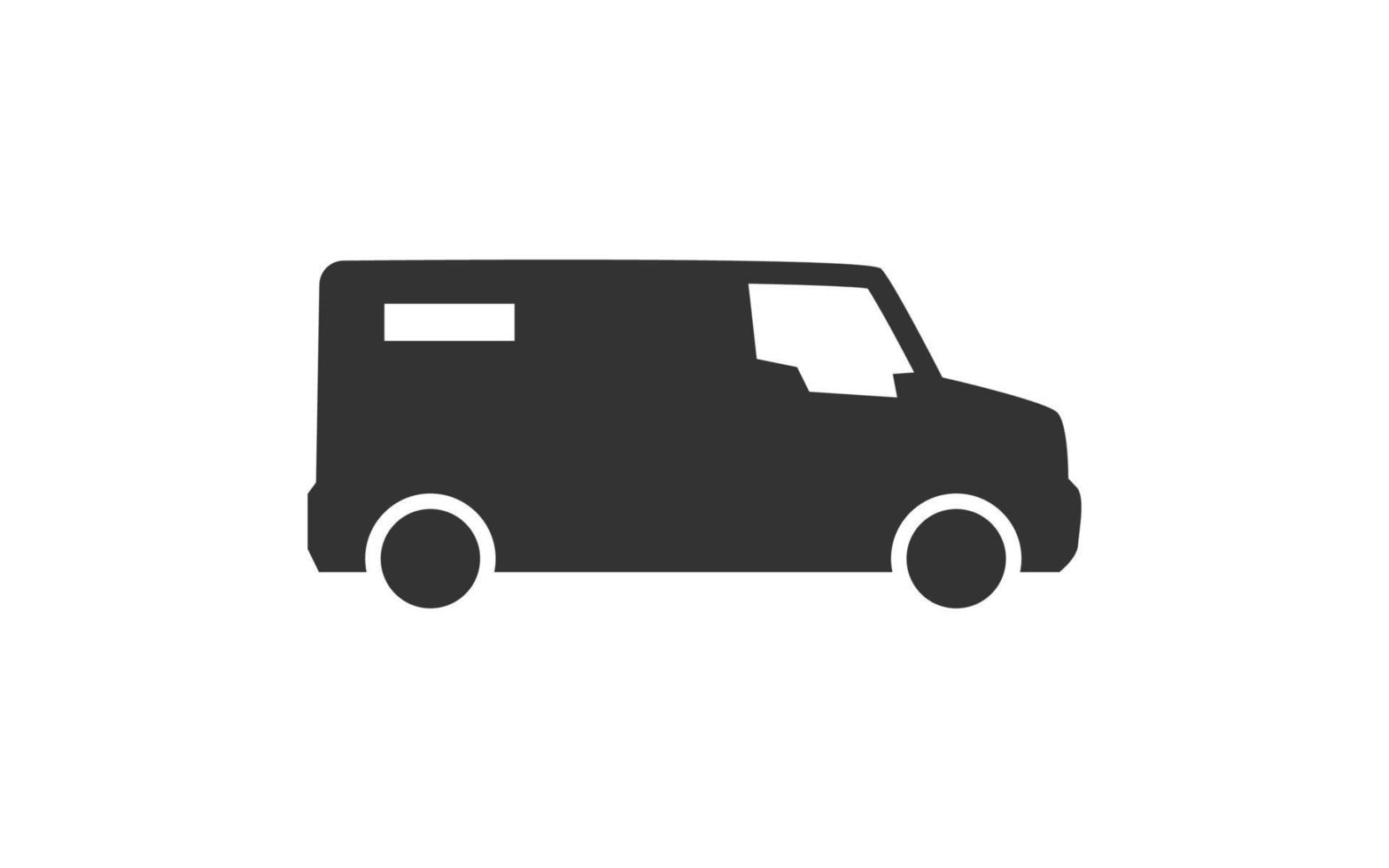 logotipo de icono de coche de caja para vector de plantilla con color negro.