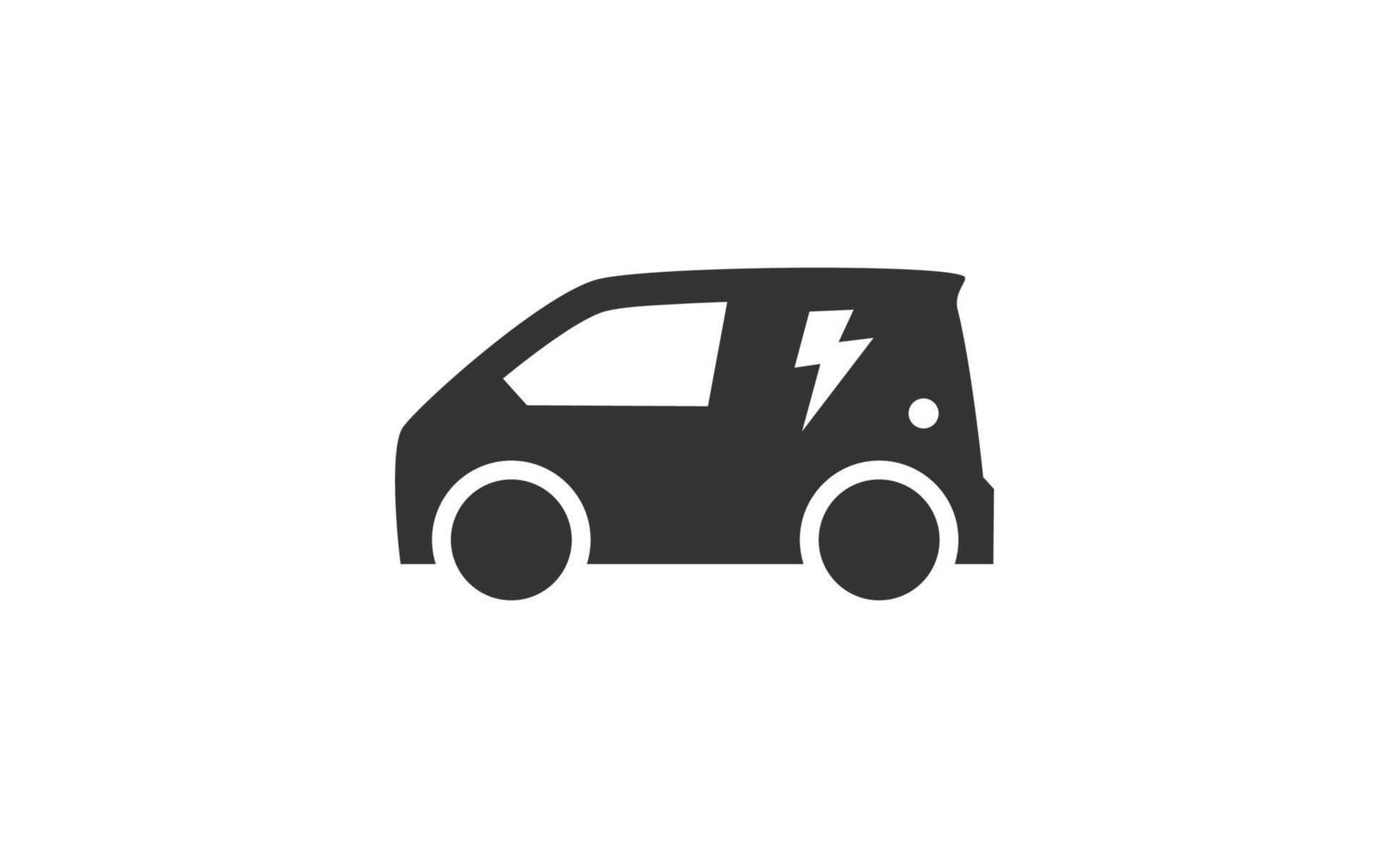 logotipo de icono de coche eléctrico para vector de plantilla con color negro.