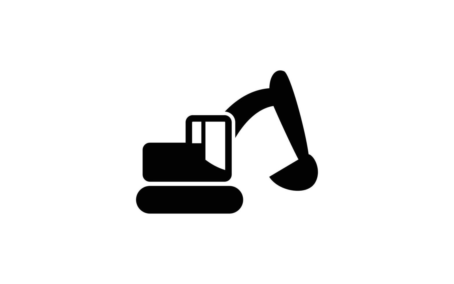 logotipo de icono de equipo de excavadora para vector de plantilla con color negro.