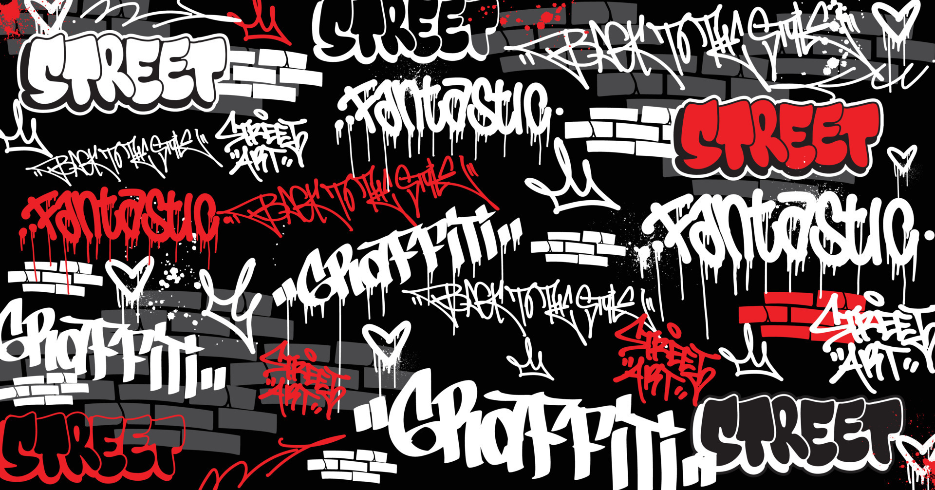 Graffiti art background with scribble throw-up and tagging hand-drawn