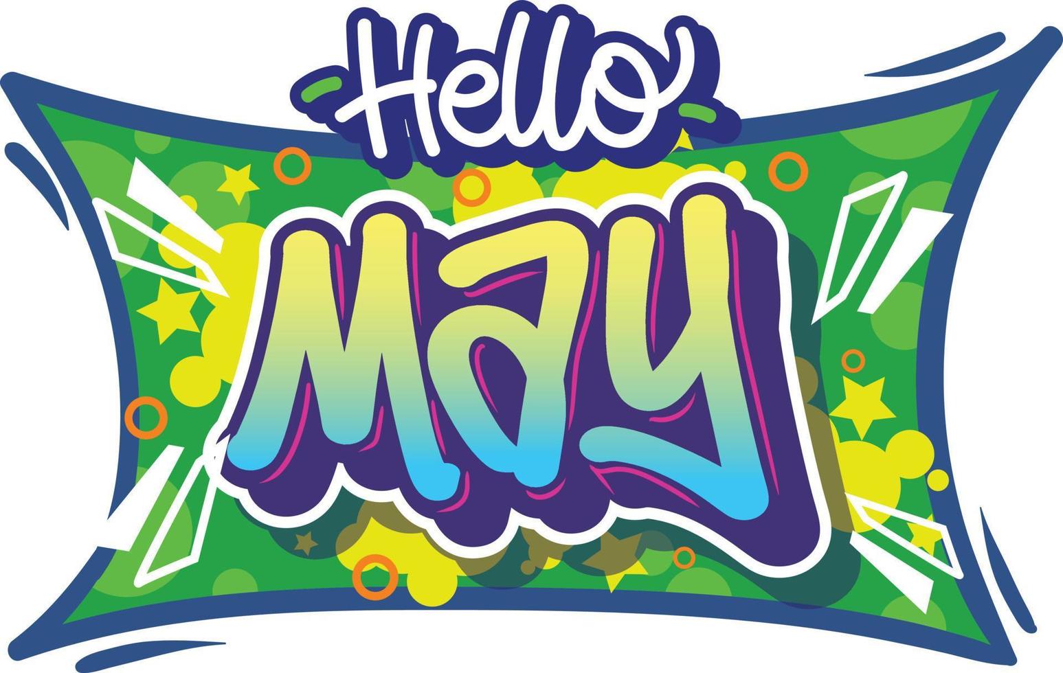 Name of months in readable lettering graffiti style vector design with vibrant color. Isolated on white background.
