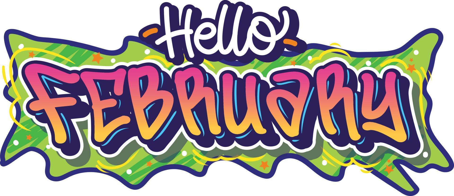 nombre de los meses en un diseño vectorial de estilo graffiti con letras legibles con colores vibrantes. aislado sobre fondo blanco. vector