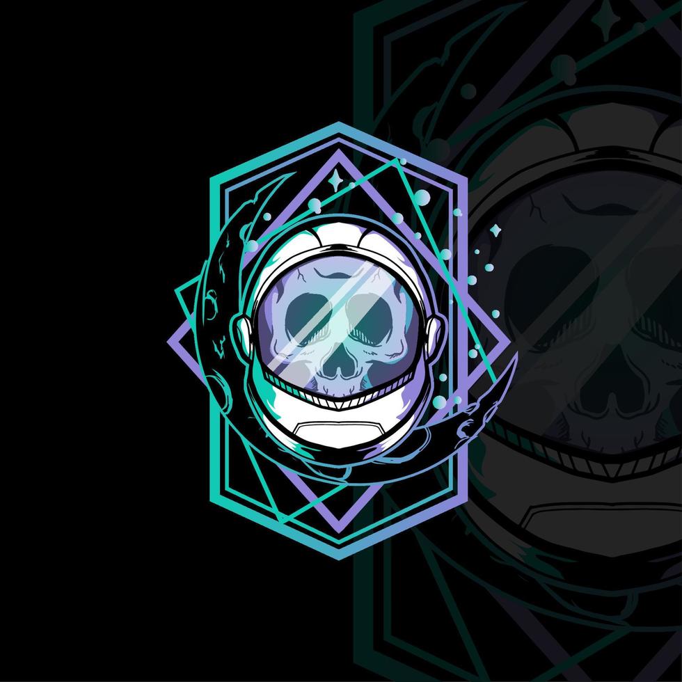 Astronaut skull symetric vector