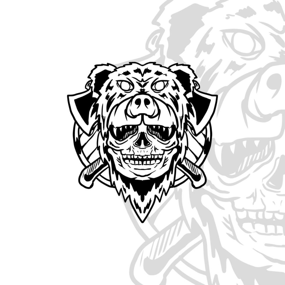 manto de cabeza de oso de calavera vector