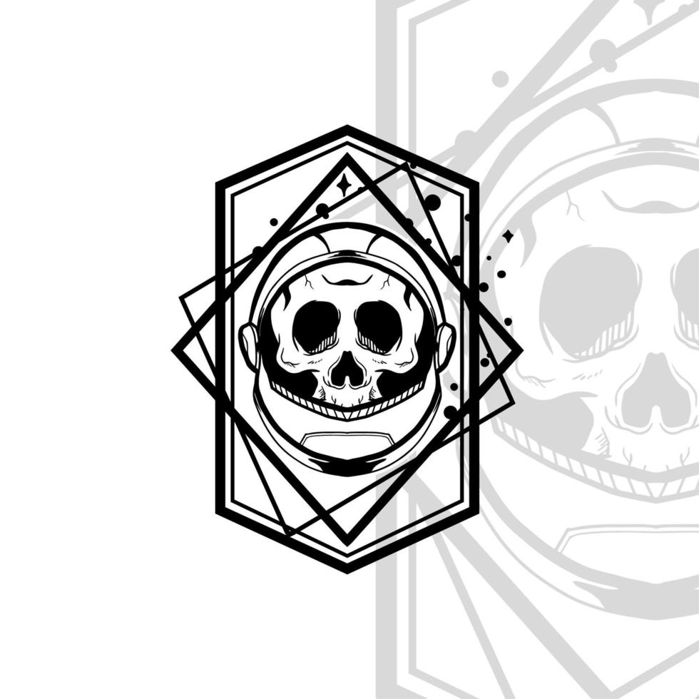 Astronaut skull symetric vector