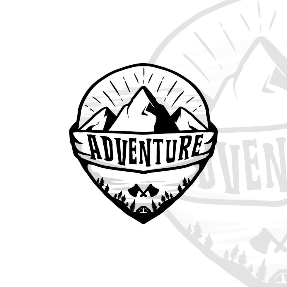 snow mountain adventure vector