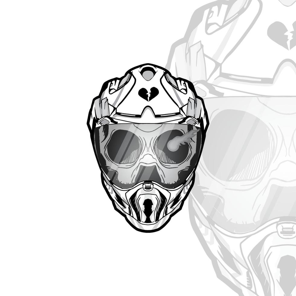 Skull Race Helmet vector