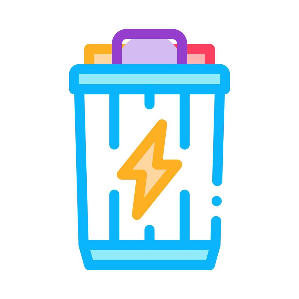 Lightning Battery Icon Vector Outline Illustration