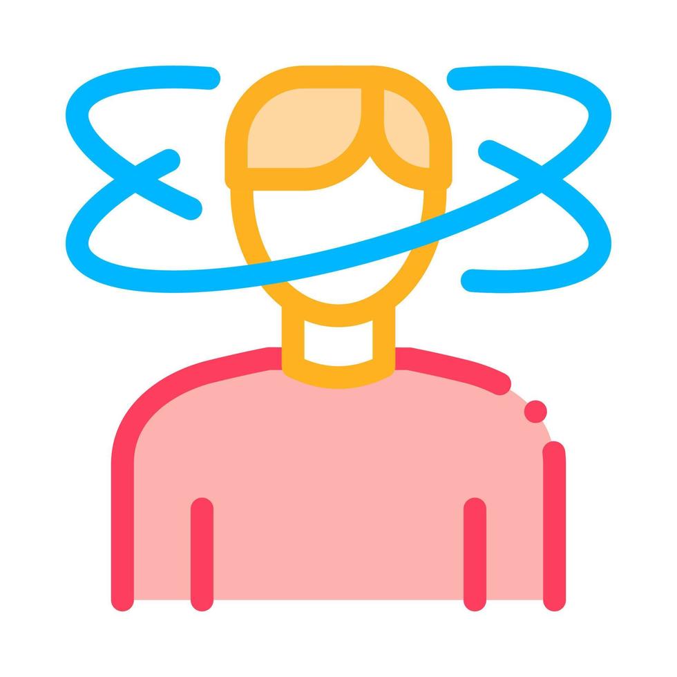 Man Dizziness Icon Vector Outline Illustration