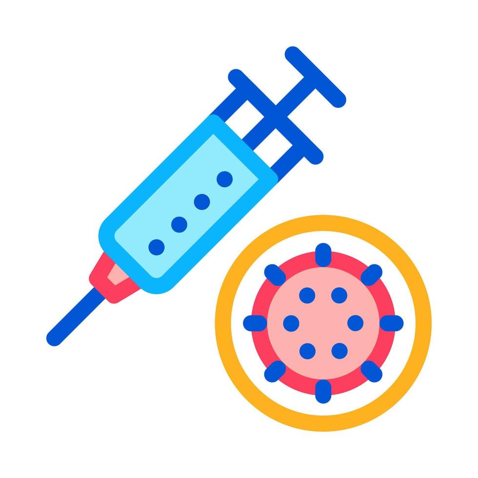 Syringe And Virus Icon Vector Outline Illustration