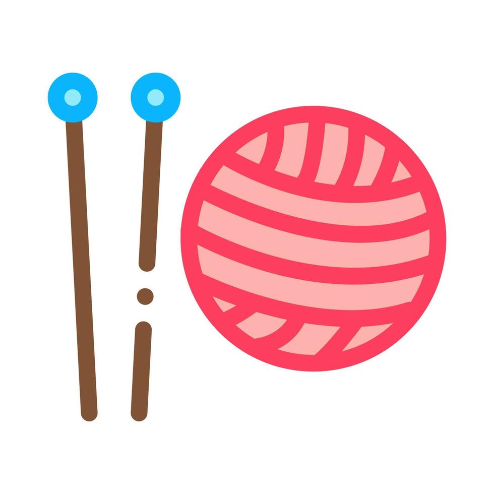 Knitting Needles Icon Vector Outline Illustration