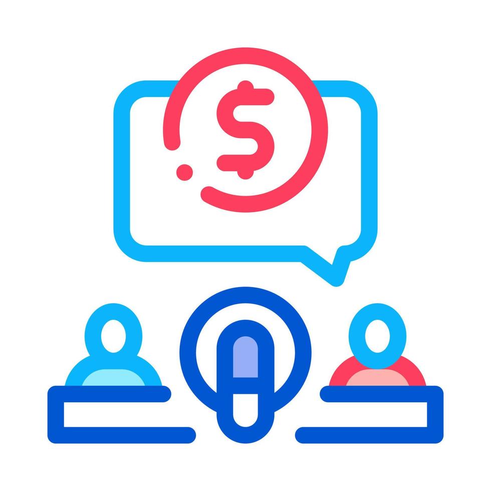 Hosts Microphone Dollar Icon Outline Illustration vector