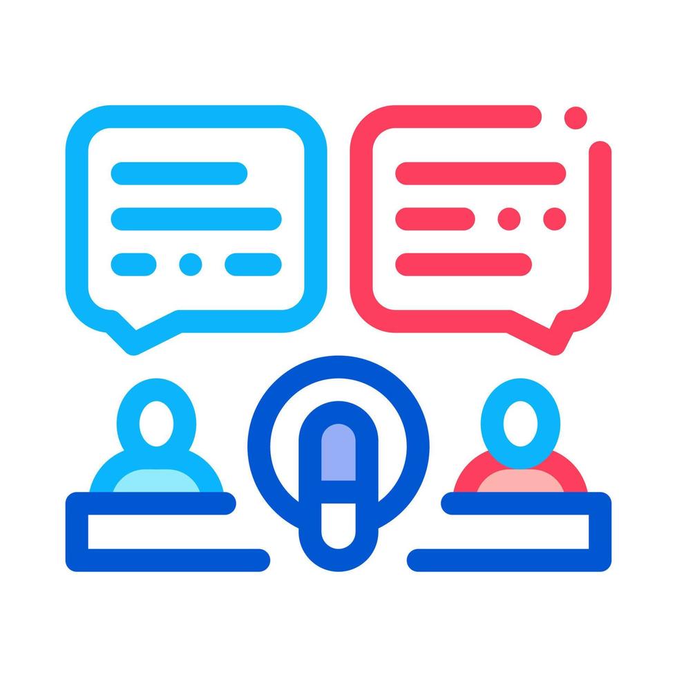 Hosts Talk In Microphone Icon Outline Illustration vector