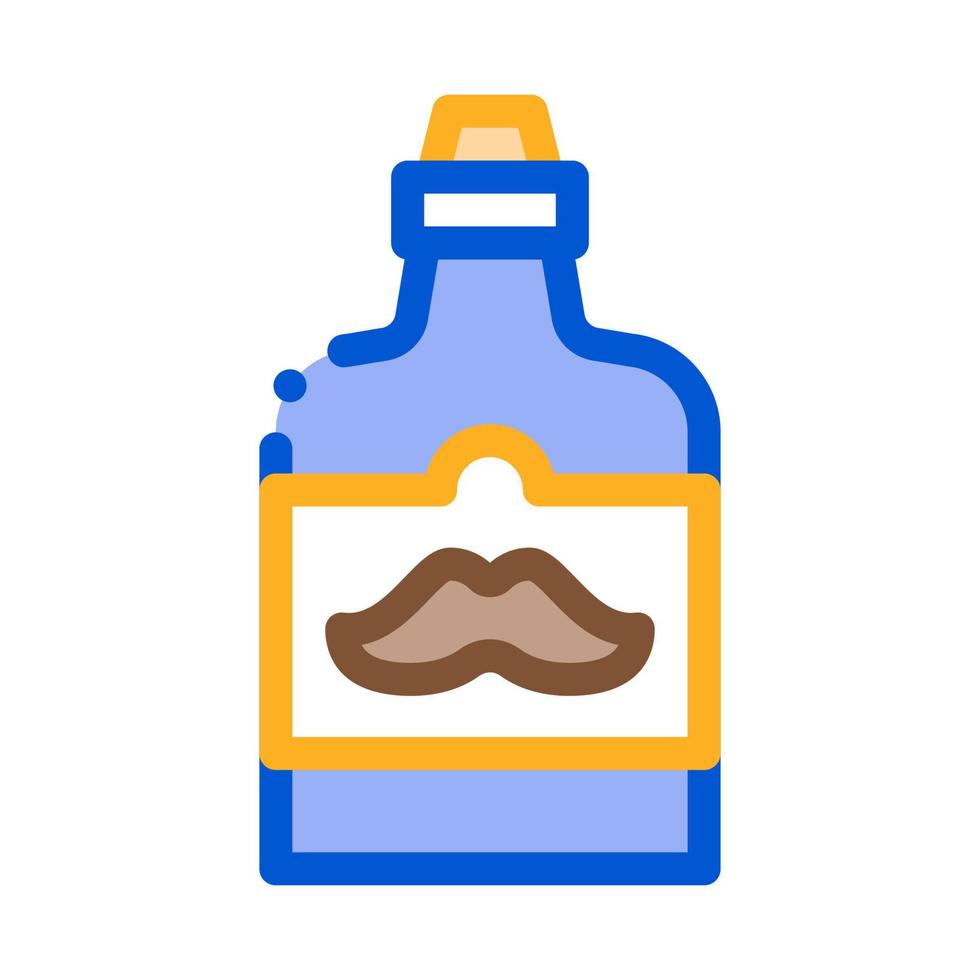 bigote de botella en la ilustración del esquema del icono de la etiqueta vector