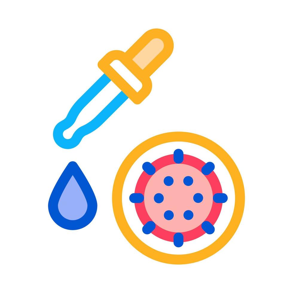 Pipette Microbe Icon Vector Outline Illustration