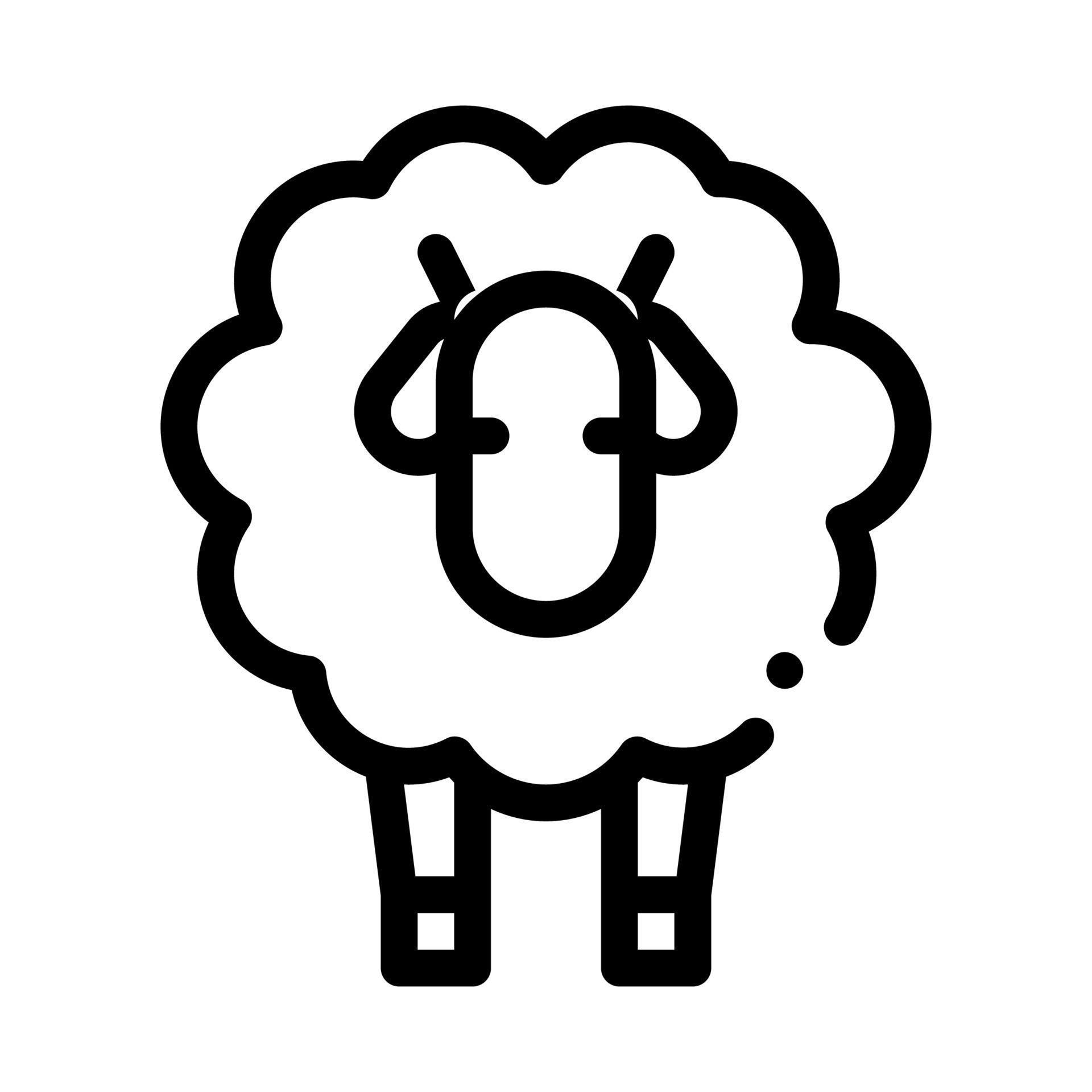 Woolly Sheep Lamb Animal Icon Outline Illustration 17582681 Vector Art