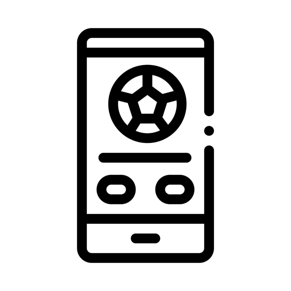 Football Match On Phone Icon Outline Illustration vector
