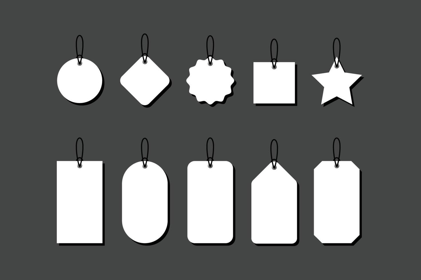 set of discount price tag white label shapes design vector