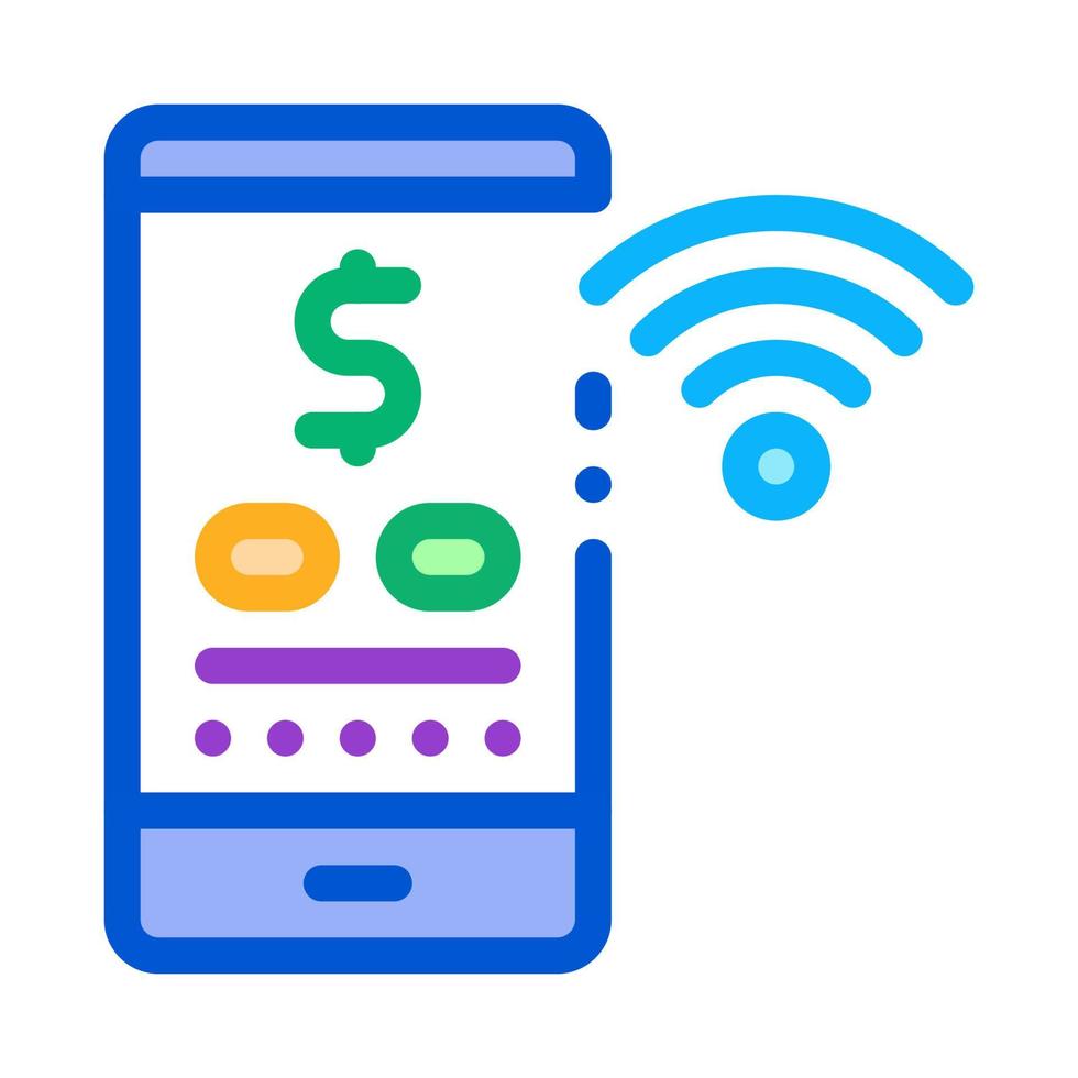 money management through wi-fi distribution icon vector outline illustration