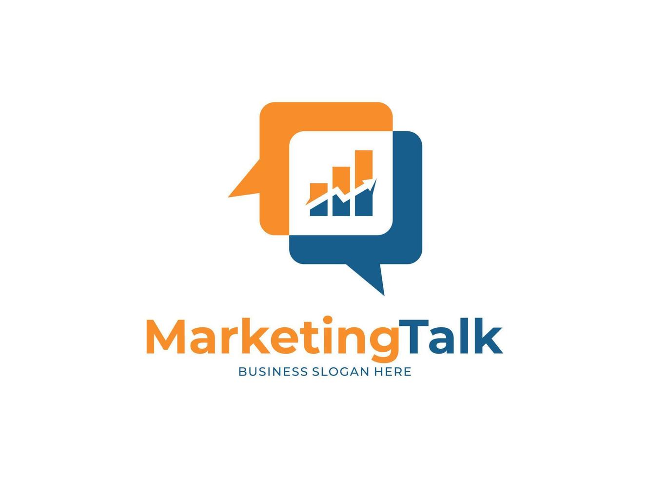 Chart talk arrow logo icon vector